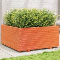 Berkfield Home Garden Planter Wax Brown 100x100x49.5 cm Solid Wood Pine