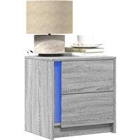 Bedside Cabinets with LED Lights 2 pcs Grey Sonoma Engineered Wood
