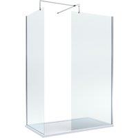 Balterley 8mm Glass Wetroom Screens Chrome Profile & Tray 1400 x 900mm in Silver