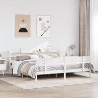 Berkfield Home Bed Frame without Mattress White 180x200 cm Super King Solid Wood Pine
