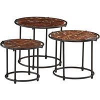 Berkfield Home Nesting Tables 3 pcs Solid Wood Reclaimed in Brown