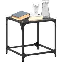 Berkfield Home Coffee Tables with Black Glass Top 2 pcs 40x40x40 cm Steel | Size: 40 x 40 x 40 cm