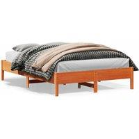 Berkfield Home Bed Frame without Mattress Wax Brown 120x200 cm Solid Wood Pine | Size: Small Double