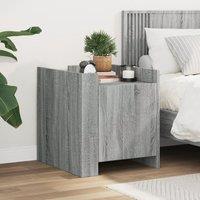 Berkfield Home Bedside Cabinet Grey Sonoma 45x50x50 cm Engineered Wood | Size: 45 x 50 x 50 cm