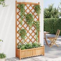 Berkfield Home Planter with Trellis Brown Solid Wood Fir
