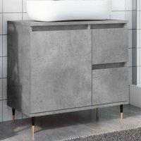 Berkfield Home Bathroom Cabinet Concrete Grey 65x33x60 cm Engineered Wood | Size: 65 x 33 x 60 cm
