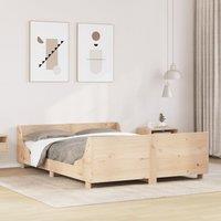 Berkfield Home Bed Frame without Mattress 120x200 cm Solid Wood Pine in Brown | Size: Small Double
