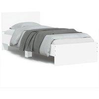 Berkfield Home Bed Frame without Mattress with LED Lights White 75x190 cm Small Single