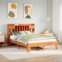 Berkfield Home Bed Frame without Mattress Wax Brown 140x200 cm Solid Wood Pine