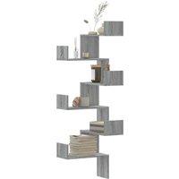 Berkfield Home Wall Corner Shelf Grey Sonoma 45x45x147 cm Engineered Wood | Size: 45 x 45 x 147 cm