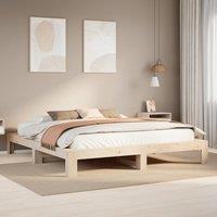 Berkfield Home Bed Frame without Mattress 200x200 cm Solid Wood Pine in Brown