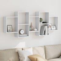 Berkfield Home Wall Shelf White 159x18x65 cm Engineered Wood | Size: 159 x 18 x 65 cm