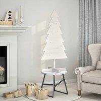 Berkfield Home Wooden Christmas Tree for Decoration White 120 cm Solid Wood Pine