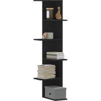 Berkfield Home Wall Corner Shelf Black 36.5x36.5x140 cm Engineered Wood