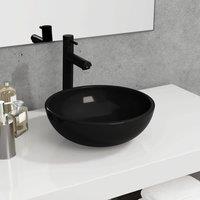 Berkfield Home Basin Tempered Glass 35x12 cm Black