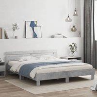 Bed Frame without Mattress Concrete Grey 180x200 cm Super King