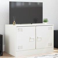 Berkfield Home TV Cabinet White 67x39x44 cm Steel | Size: 67 x 39 x 44 cm