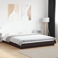 Berkfield Home Bed Frame with LED Lights without Mattress Black 160x200cm | Size: 160x200 cm