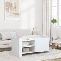 Berkfield Home Coffee Table White 100x50x50 cm Engineered Wood | Size: 100 x 50 x 50 cm