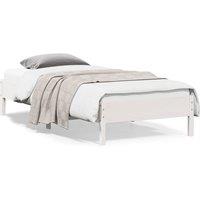 Bed Frame without Mattress White 100x200 cm Solid Wood Pine