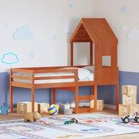 High Sleeper Bed without Mattress Wax Brown 80x200 cm Solid Wood Pine