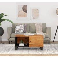 Berkfield Home Coffee Table 80x50x40 cm Solid Wood Acacia&Engineered Wood in Brown | Size: 80 x 50 x 40 cm