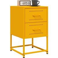 Berkfield Home Bedside Cabinets 2 pcs Mustard Yellow 36x39x60.5 cm Steel