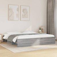 Berkfield Home Bed Frame without Mattress Grey Sonoma 180x200 cm Super King Engineered Wood