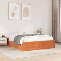 Berkfield Home Bed Frame without Mattress Wax Brown 140x200 cm Solid Wood Pine