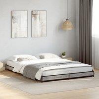 Bed Frame without Mattress Grey Sonoma 120x200 cm