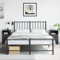 Berkfield Home Bedside Cabinets 2pcs Black 34.5x39x62 cm Steel