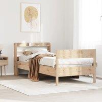 Berkfield Home Bed Frame without Mattress 75x190 cm Small Single Solid Wood Pine in Brown