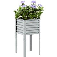 Berkfield Home Garden Planter 45x45x88 cm Galvanised Steel in Silver | Size: 45 x 45 x 88 cm