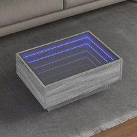 Berkfield Home Coffee Table with LED Grey Sonoma 70x50x30 cm Engineered Wood | Size: 70 x 50 x 30 cm