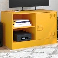 Berkfield Home TV Cabinet Mustard Yellow 67x39x44 cm Steel | Size: 67 x 39 x 44 cm