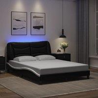 Berkfield Home Bed Frame with LED without Mattress Black & White 140x200 cm
