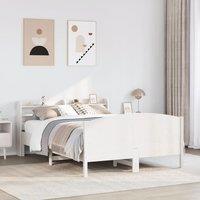 Berkfield Home Bed Frame without Mattress White 150x200 cm King Size Solid Wood Pine