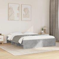 Berkfield Home Bed Frame without Mattress Concrete Grey 160x200cm Engineered Wood | Size: 160x200 cm