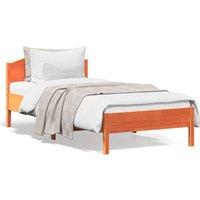 Berkfield Home Bed Frame without Mattress Wax Brown 100x200 cm Solid Wood Pine