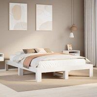 Berkfield Home Bed Frame without Mattress White 150x200 cm King Size Solid Wood Pine