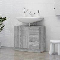Berkfield Home Sink Cabinet Grey Sonoma 63x30x54 cm Engineered Wood | Size: 63 x 30 x 54 cm