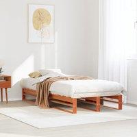 Bed Frame without Mattress Wax Brown 75x190 cm Small Single Solid Wood Pine