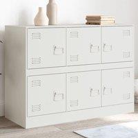 Berkfield Home Sideboard White 99x39x73 cm Steel | Size: 99 x 39 x 73 cm