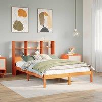Berkfield Home Bookcase Bed without Mattress Wax Brown 160x200 cm Solid Wood Pine