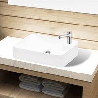 Berkfield Home Ceramic Bathroom Sink Basin with Faucet Hole White
