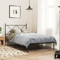 Berkfield Home Metal Bed Frame without Mattress with Headboard Black 100x190cm | Size: 100x190 cm