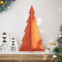 Berkfield Home Wooden Christmas Tree for Decoration Wax Brown 80 cm Solid Wood Pine
