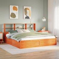 Berkfield Home Bed Frame without Mattress Wax Brown 180x200 cm Super King Solid Wood Pine