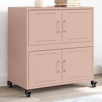 Berkfield Home Sideboard Pink 68x39x72 cm Steel | Size: 68 x 39 x 72 cm