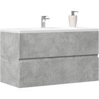 Berkfield Home Bathroom Hanging Cabinet Concrete Grey 80x38.5x45 cm Engineered Wood